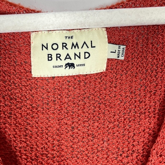 The Normal Brand Roadtrip V-neck Open Knit Beachy Slouchy Sweater sz L - Picture 7 of 13